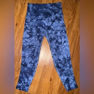 Victoria’s Secret PINK blue leggings with mesh leg detail